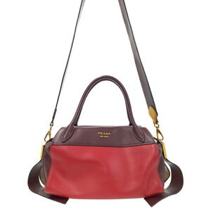 Prada Bowling Ribbon Bag city calf leather Red